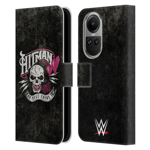 WWE Bret Hart Hitman Logo Leather Book Wallet Case Cover For OPPO Reno10 5G / Reno10 Pro 5G