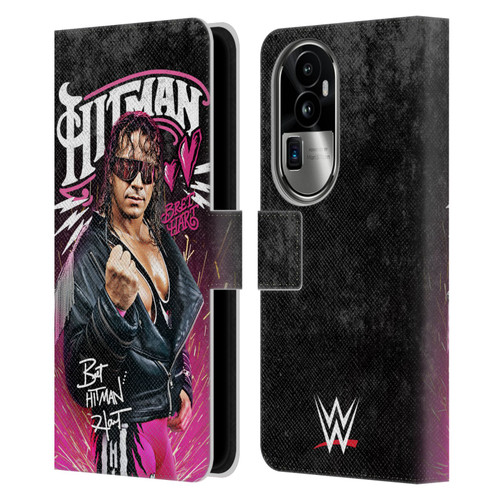 WWE Bret Hart Hitman Graphics Leather Book Wallet Case Cover For OPPO Reno10 Pro+