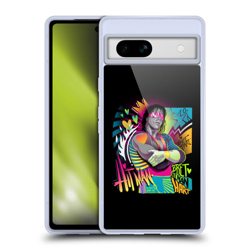 WWE Bret Hart Neon Art Soft Gel Case for Google Pixel 7a