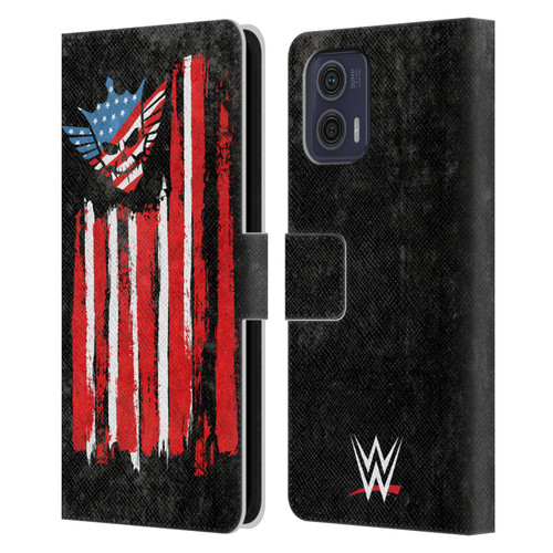 WWE Cody Rhodes American Nightmare Flag Leather Book Wallet Case Cover For Motorola Moto G73 5G