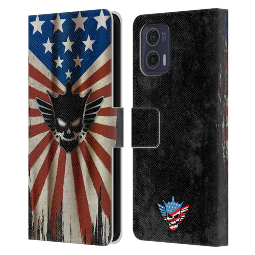 WWE Cody Rhodes Distressed Flag Leather Book Wallet Case Cover For Motorola Moto G73 5G