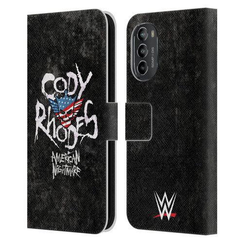 WWE Cody Rhodes Distressed Name Leather Book Wallet Case Cover For Motorola Moto G82 5G