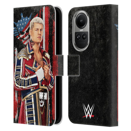 WWE Cody Rhodes Superstar Flag Leather Book Wallet Case Cover For OPPO Reno10 5G / Reno10 Pro 5G