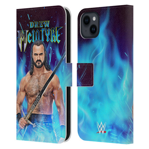 WWE Drew McIntyre Scottish Warrior Leather Book Wallet Case Cover For Apple iPhone 15 Plus