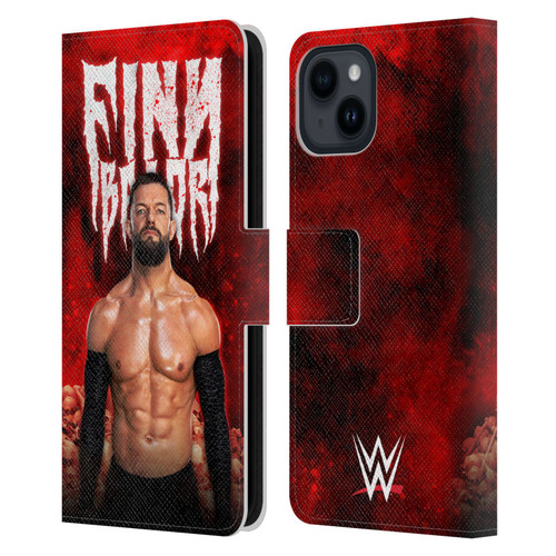 WWE Finn Balor Portrait Leather Book Wallet Case Cover For Apple iPhone 15