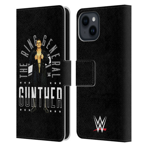 WWE Gunther Ring General Leather Book Wallet Case Cover For Apple iPhone 15