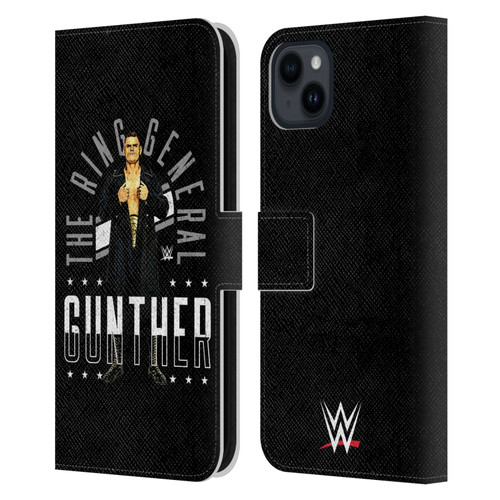 WWE Gunther Ring General Leather Book Wallet Case Cover For Apple iPhone 15 Plus