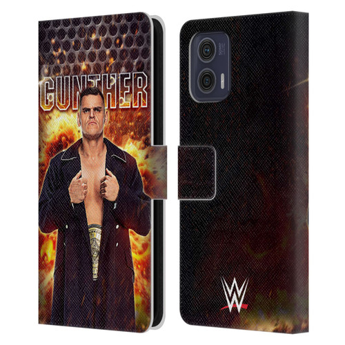 WWE Gunther Portrait Leather Book Wallet Case Cover For Motorola Moto G73 5G