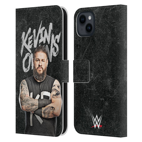 WWE Kevin Owens Portrait Leather Book Wallet Case Cover For Apple iPhone 15 Plus