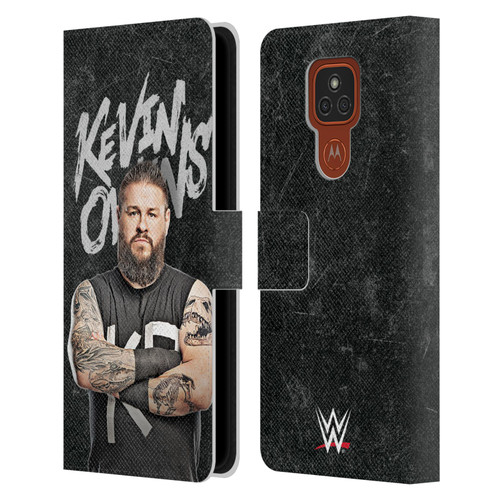 WWE Kevin Owens Portrait Leather Book Wallet Case Cover For Motorola Moto E7 Plus