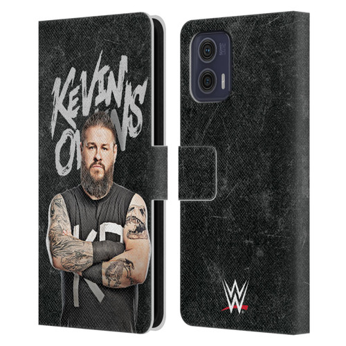 WWE Kevin Owens Portrait Leather Book Wallet Case Cover For Motorola Moto G73 5G