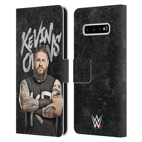 WWE Kevin Owens Portrait Leather Book Wallet Case Cover For Samsung Galaxy S10+ / S10 Plus