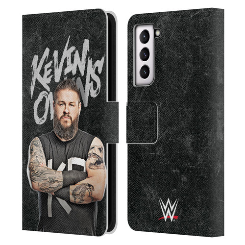 WWE Kevin Owens Portrait Leather Book Wallet Case Cover For Samsung Galaxy S21 5G