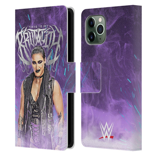 WWE Rhea Ripley This Is My Brutality Leather Book Wallet Case Cover For Apple iPhone 11 Pro