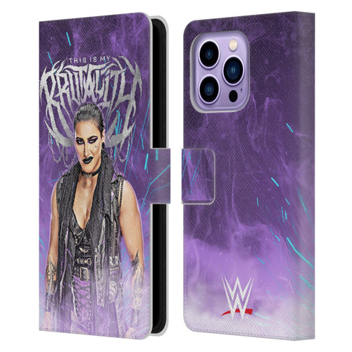 WWE Rhea Ripley This Is My Brutality Leather Book Wallet Case Cover For Apple iPhone 14 Pro Max