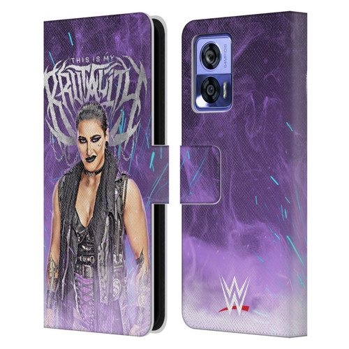WWE Rhea Ripley This Is My Brutality Leather Book Wallet Case Cover For Motorola Edge 30 Neo 5G