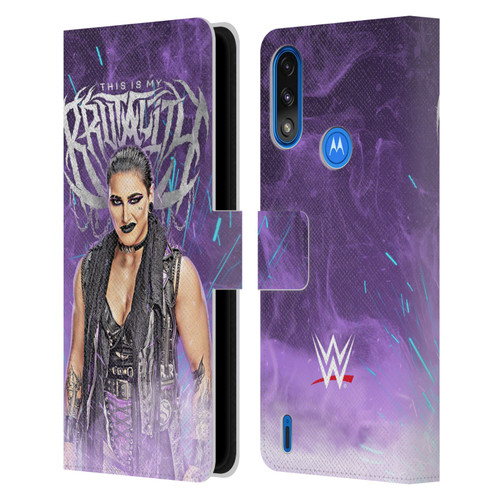 WWE Rhea Ripley This Is My Brutality Leather Book Wallet Case Cover For Motorola Moto E7 Power / Moto E7i Power