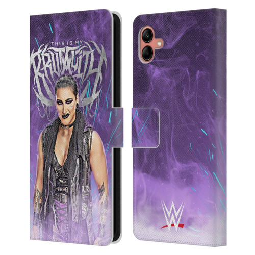 WWE Rhea Ripley This Is My Brutality Leather Book Wallet Case Cover For Samsung Galaxy A04 (2022)