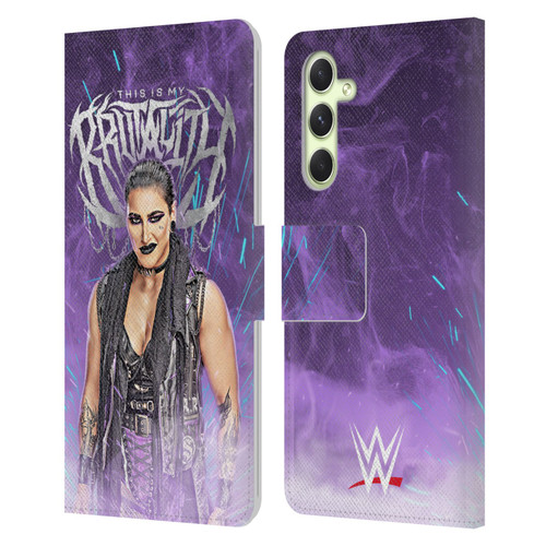 WWE Rhea Ripley This Is My Brutality Leather Book Wallet Case Cover For Samsung Galaxy A54 5G