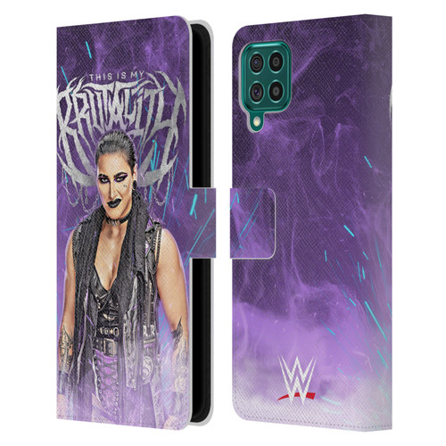 WWE Rhea Ripley This Is My Brutality Leather Book Wallet Case Cover For Samsung Galaxy F62 (2021)