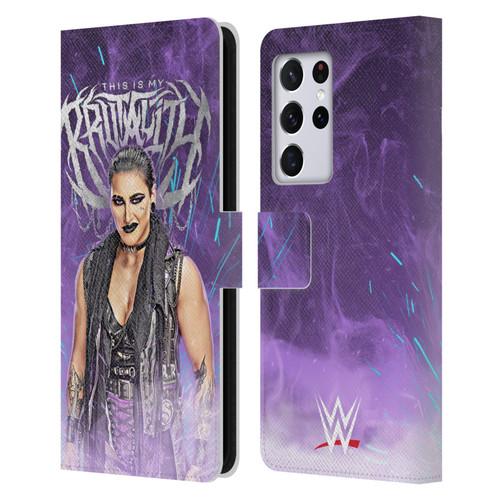 WWE Rhea Ripley This Is My Brutality Leather Book Wallet Case Cover For Samsung Galaxy S21 Ultra 5G