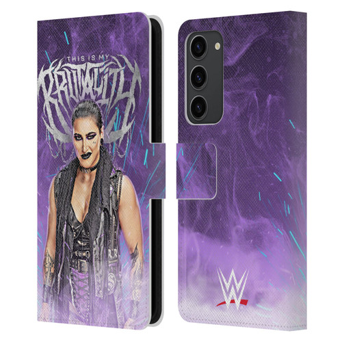 WWE Rhea Ripley This Is My Brutality Leather Book Wallet Case Cover For Samsung Galaxy S23+ 5G