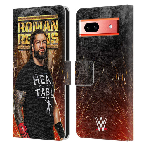 WWE Roman Reigns Grunge Leather Book Wallet Case Cover For Google Pixel 7a