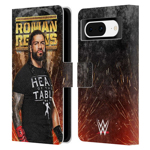 WWE Roman Reigns Grunge Leather Book Wallet Case Cover For Google Pixel 8