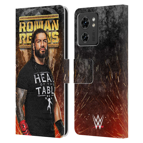 WWE Roman Reigns Grunge Leather Book Wallet Case Cover For Motorola Moto Edge 40