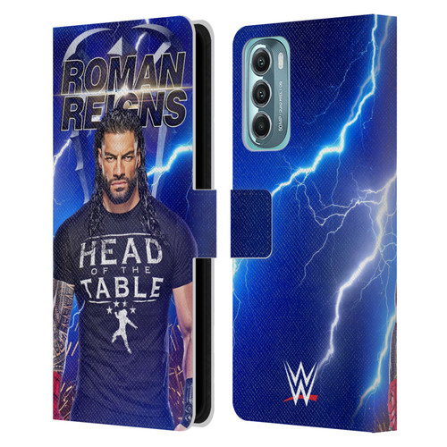 WWE Roman Reigns Lightning Leather Book Wallet Case Cover For Motorola Moto G Stylus 5G (2022)