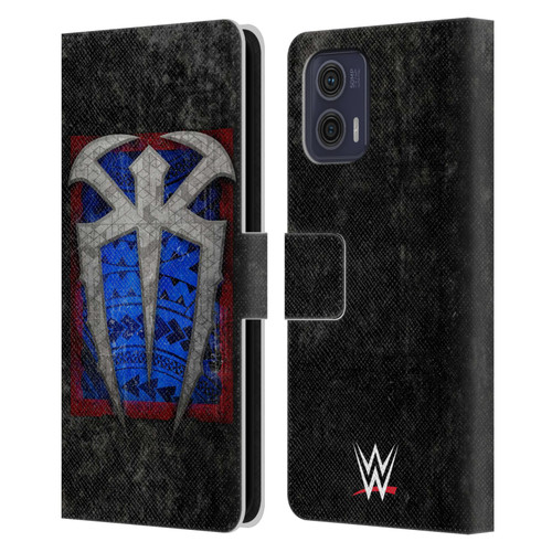 WWE Roman Reigns Distressed Logo Leather Book Wallet Case Cover For Motorola Moto G73 5G