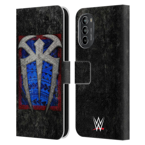 WWE Roman Reigns Distressed Logo Leather Book Wallet Case Cover For Motorola Moto G82 5G