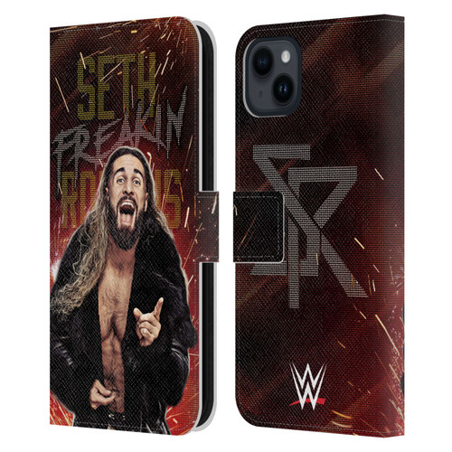 WWE Seth Rollins LED Leather Book Wallet Case Cover For Apple iPhone 15 Plus