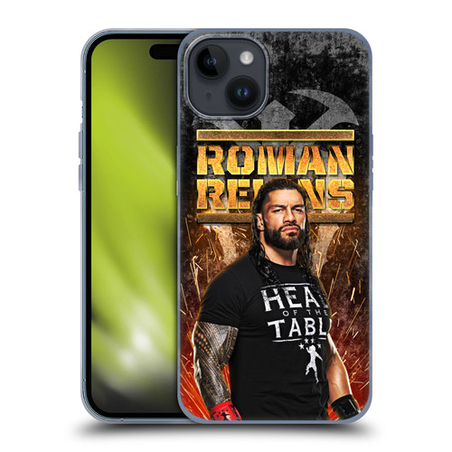 WWE Roman Reigns Grunge Soft Gel Case for Apple iPhone 15 Plus