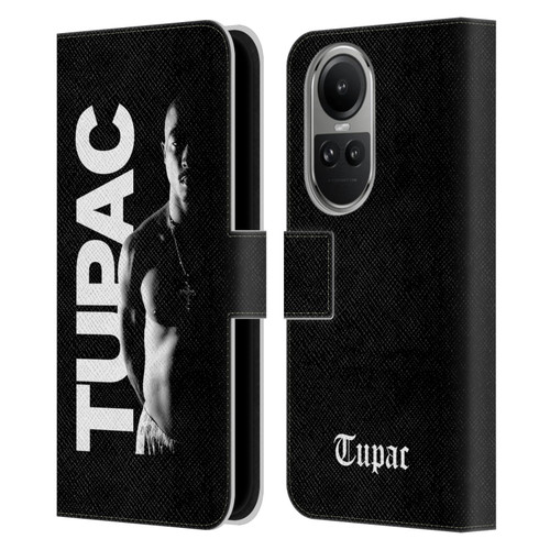 Tupac Shakur Key Art Black And White Leather Book Wallet Case Cover For OPPO Reno10 5G / Reno10 Pro 5G