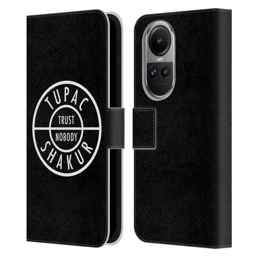 Tupac Shakur Logos Trust Nobody Leather Book Wallet Case Cover For OPPO Reno10 5G / Reno10 Pro 5G