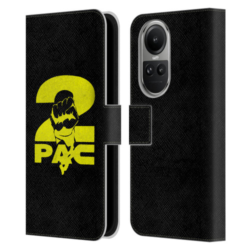 Tupac Shakur Logos Yellow Fist Leather Book Wallet Case Cover For OPPO Reno10 5G / Reno10 Pro 5G