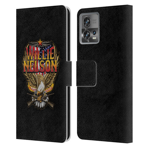 Willie Nelson Grunge Eagle Leather Book Wallet Case Cover For Motorola Moto Edge 30 Fusion