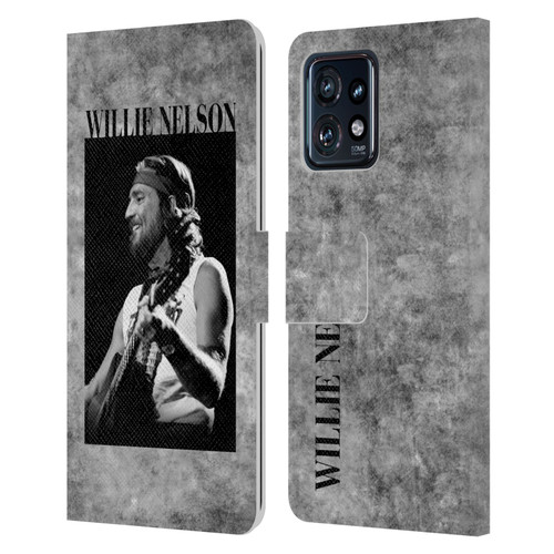 Willie Nelson Grunge Black And White Leather Book Wallet Case Cover For Motorola Moto Edge 40 Pro