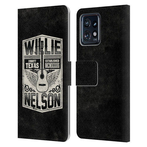 Willie Nelson Grunge Flying Guitar Leather Book Wallet Case Cover For Motorola Moto Edge 40 Pro