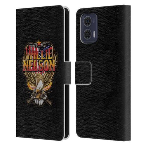 Willie Nelson Grunge Eagle Leather Book Wallet Case Cover For Motorola Moto G73 5G