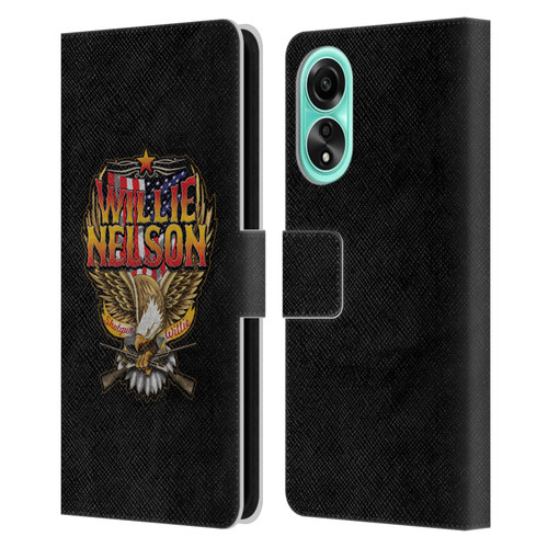 Willie Nelson Grunge Eagle Leather Book Wallet Case Cover For OPPO A78 5G