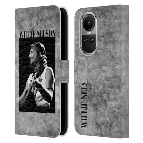 Willie Nelson Grunge Black And White Leather Book Wallet Case Cover For OPPO Reno10 5G / Reno10 Pro 5G
