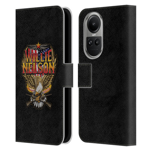 Willie Nelson Grunge Eagle Leather Book Wallet Case Cover For OPPO Reno10 5G / Reno10 Pro 5G