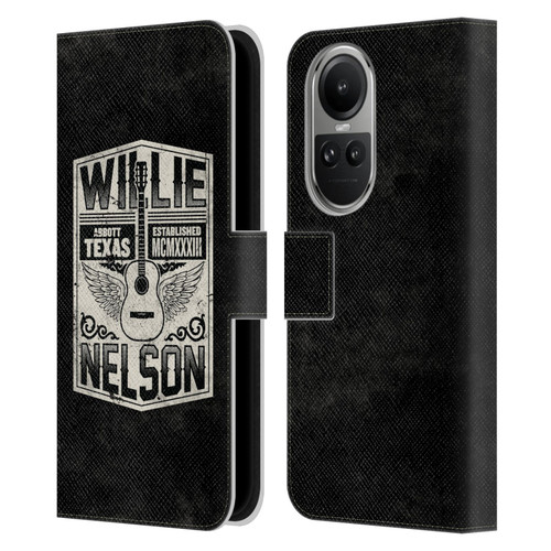 Willie Nelson Grunge Flying Guitar Leather Book Wallet Case Cover For OPPO Reno10 5G / Reno10 Pro 5G