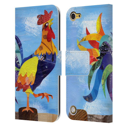 Artpoptart Animals Colorful Rooster Leather Book Wallet Case Cover For Apple iPod Touch 5G 5th Gen