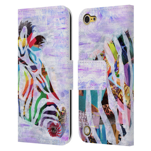 Artpoptart Animals Purple Zebra Leather Book Wallet Case Cover For Apple iPod Touch 5G 5th Gen
