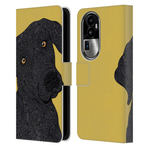 Valentina Dogs Black Labrador Leather Book Wallet Case Cover For OPPO Reno10 Pro+
