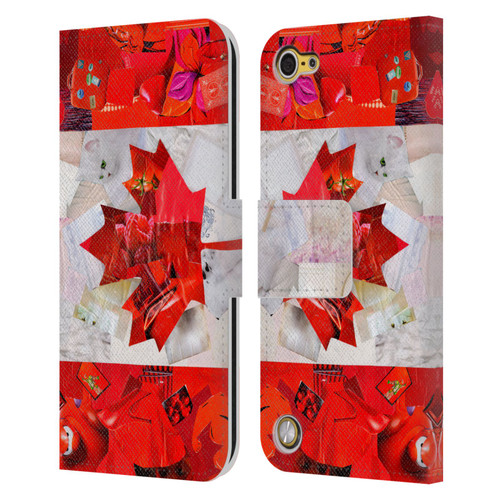 Artpoptart Flags Canada Leather Book Wallet Case Cover For Apple iPod Touch 5G 5th Gen