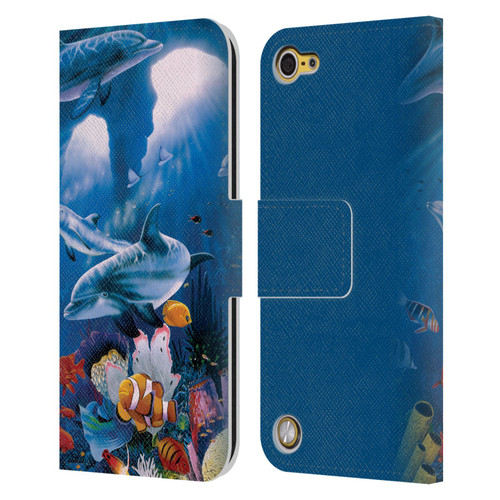 Graeme Stevenson Assorted Designs Dolphins Leather Book Wallet Case Cover For Apple iPod Touch 5G 5th Gen